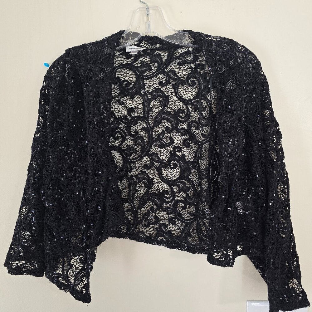 Women's Black Sequin Shaw Size 14/16
